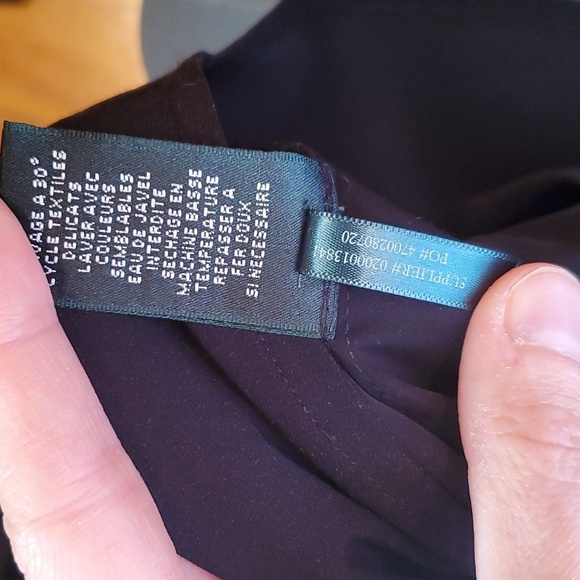 NWOT Lauren Ralph Lauren Lightweight black blouse. Lightweight. Slim fit. S. - Picture 10 of 10